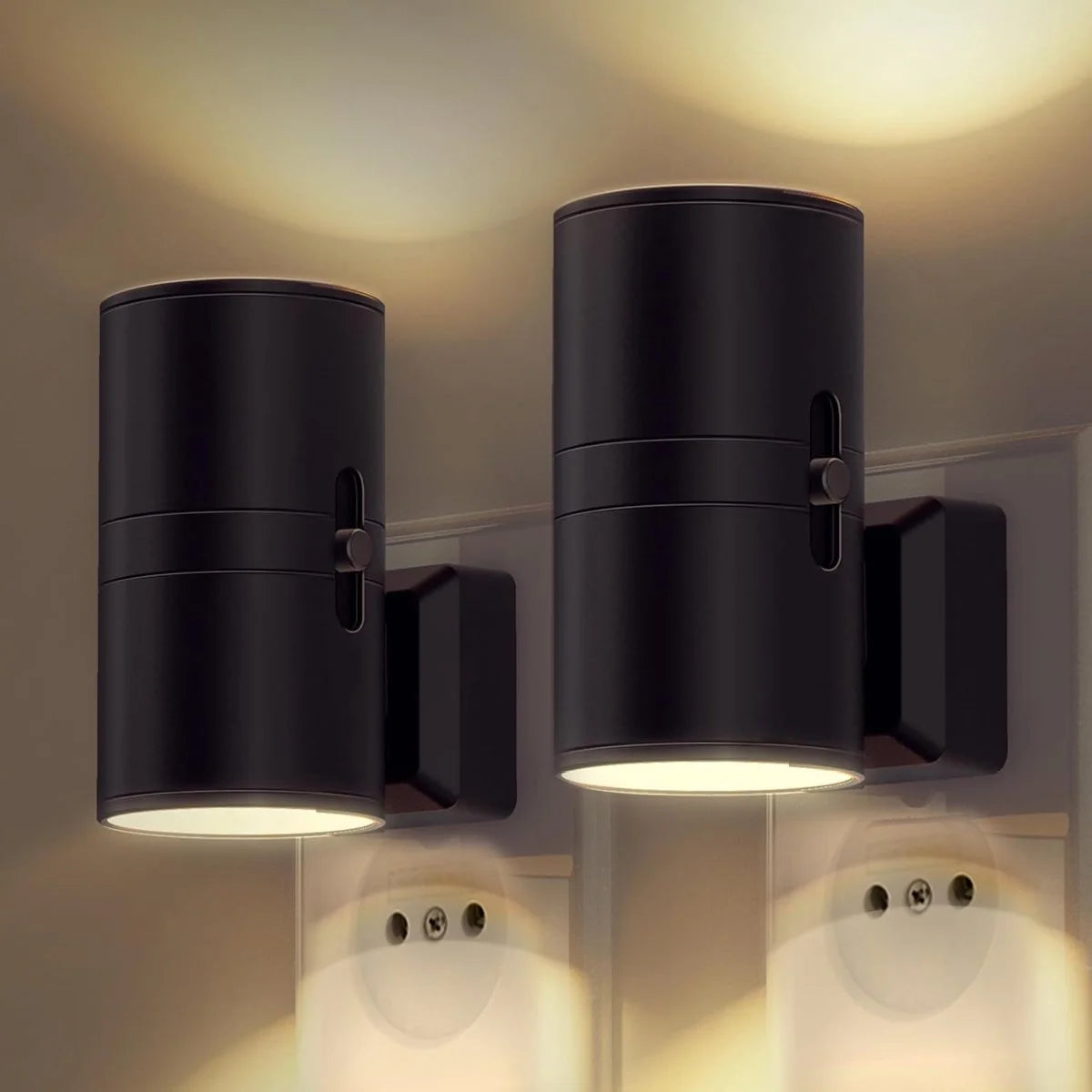 Plug-In Wall Lamp Auto Day-Night Sensor Dimmable Warm LED