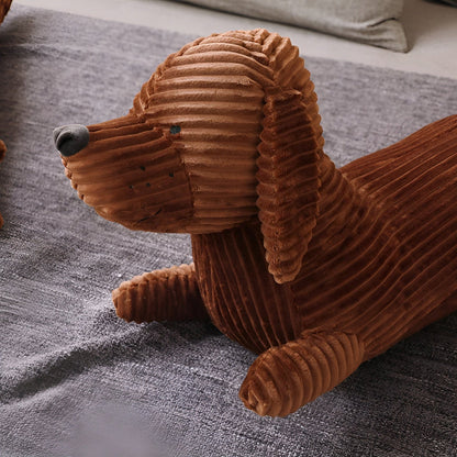 Plush Pillow Dachshund Shaped Corduroy Cover