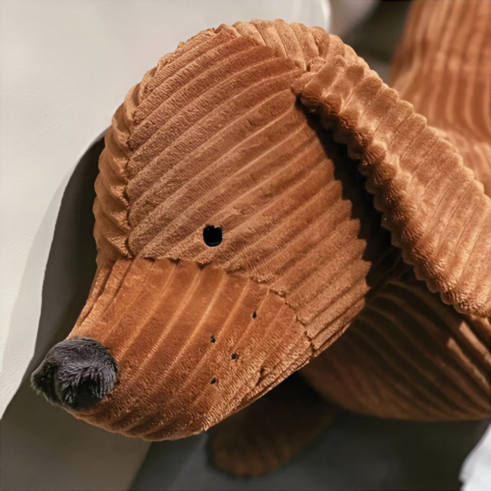 Plush Pillow Dachshund Shaped Corduroy Cover
