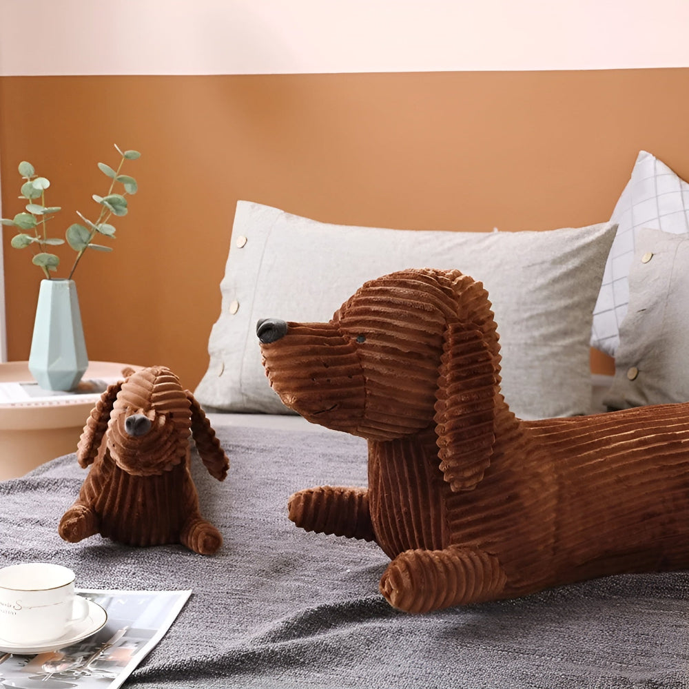 Plush Pillow Dachshund Shaped Corduroy Cover