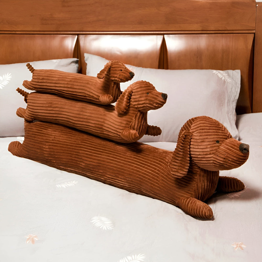 Plush Pillow Dachshund Shaped Corduroy Cover