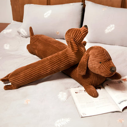 Plush Pillow Dachshund Shaped Corduroy Cover