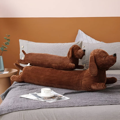 Plush Pillow Dachshund Shaped Corduroy Cover