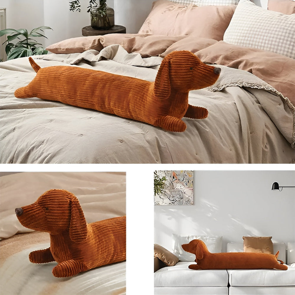 Plush Pillow Dachshund Shaped Corduroy Cover