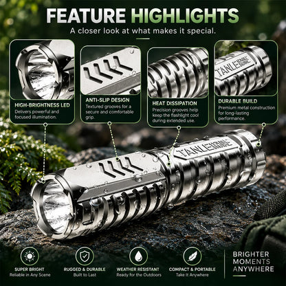 Pocket Flashlight Rechargeable Aluminum Compact Three Modes