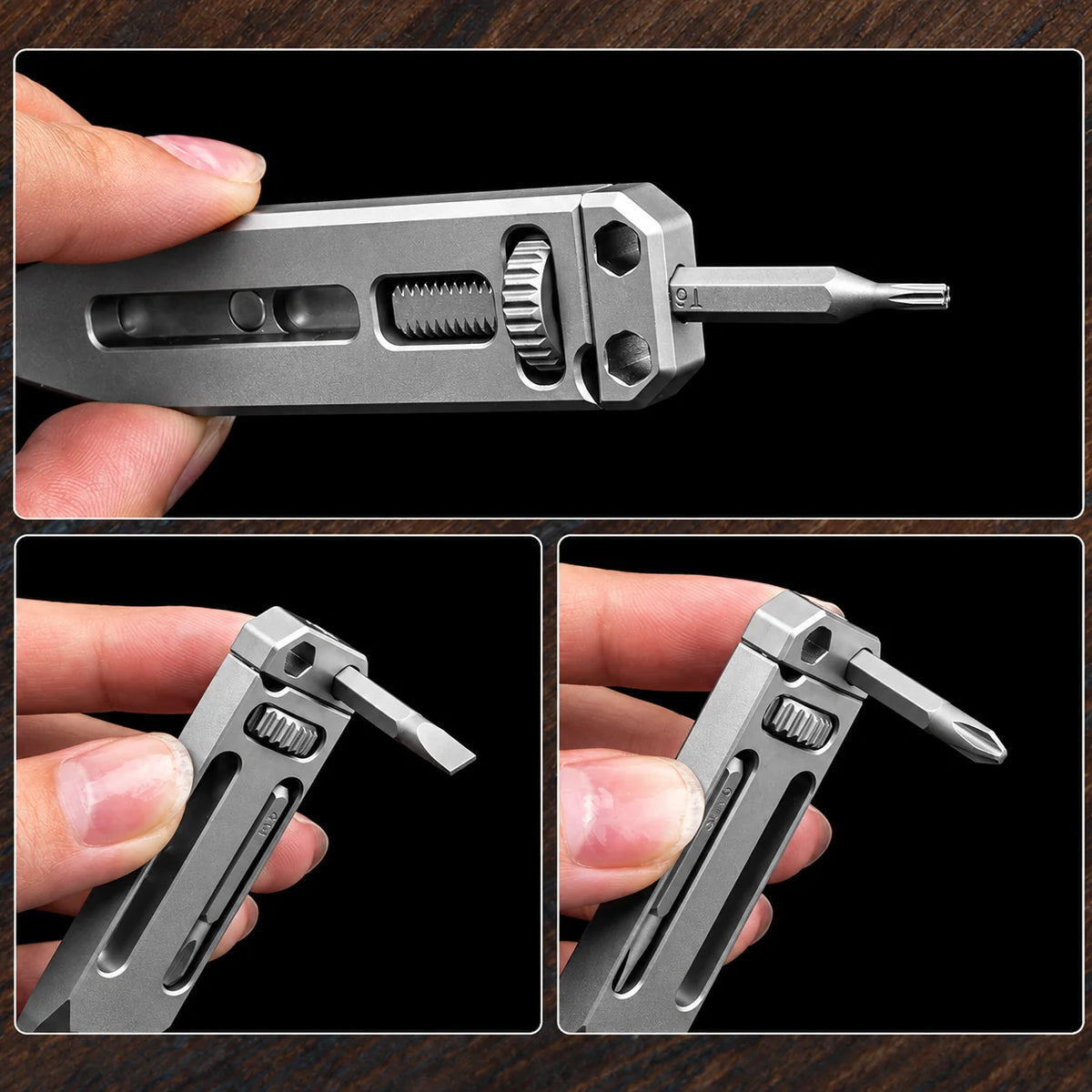 Pocket Pry Bar Multitool Titanium Keychain Adjustable Wrench
