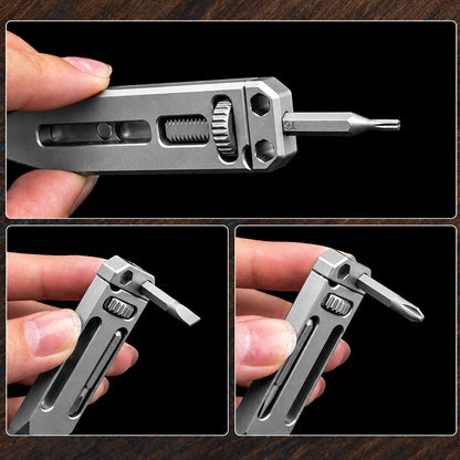 Pocket Pry Bar Multitool Titanium Keychain Adjustable Wrench