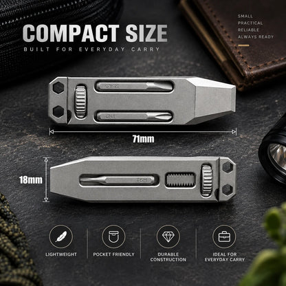 Pocket Pry Bar Multitool Titanium Keychain Adjustable Wrench