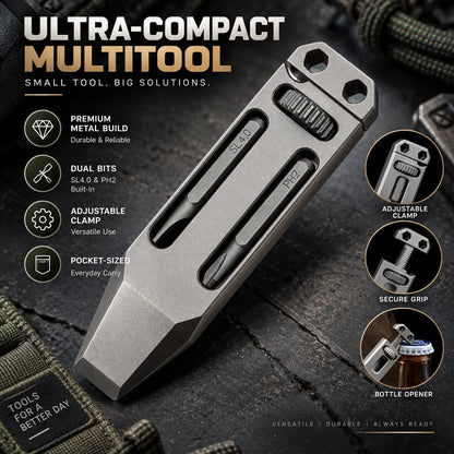 Pocket Pry Bar Multitool Titanium Keychain Adjustable Wrench