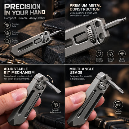Pocket Pry Bar Multitool Titanium Keychain Adjustable Wrench