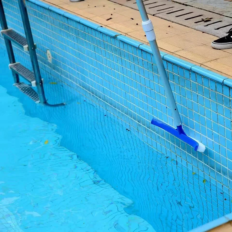 Pool Brush 18-Inch Wide Stiff Bristles Fits Telescopic Poles