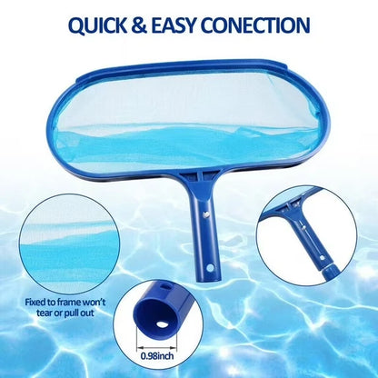 Pool Skimmer Net Fine Mesh Deep Pocket Telescopic Pole