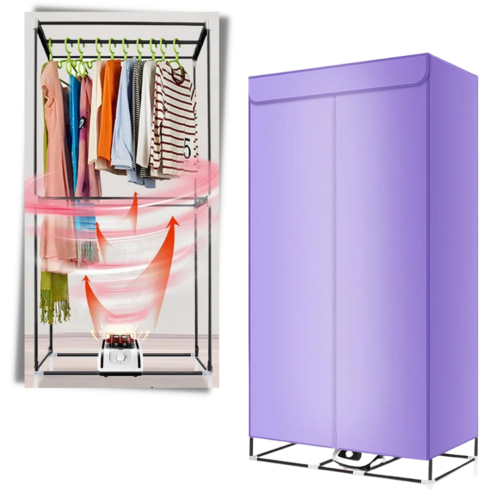 Portable Clothes Dryer 900W Fast-Drying Zippered Cover