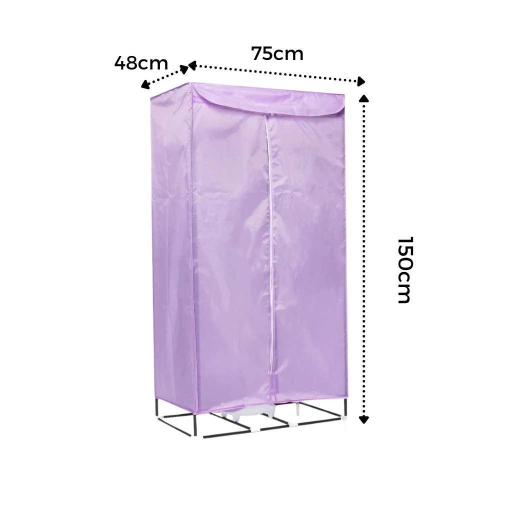 Portable Clothes Dryer 900W Fast-Drying Zippered Cover