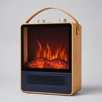 Portable Fireplace Heater 3D Flame 1500W Tip-Over Protection