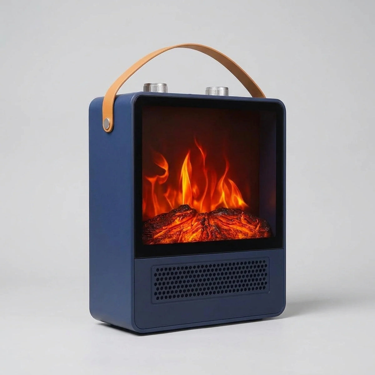 Portable Fireplace Heater 3D Flame 1500W Tip-Over Protection