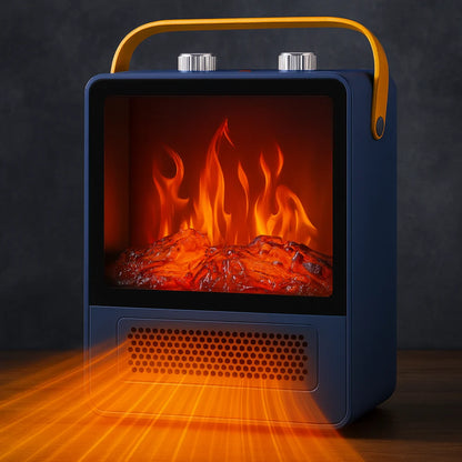 Portable Fireplace Heater 3D Flame 1500W Tip-Over Protection