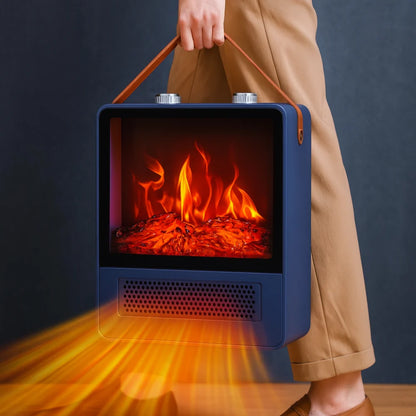 Portable Fireplace Heater 3D Flame 1500W Tip-Over Protection