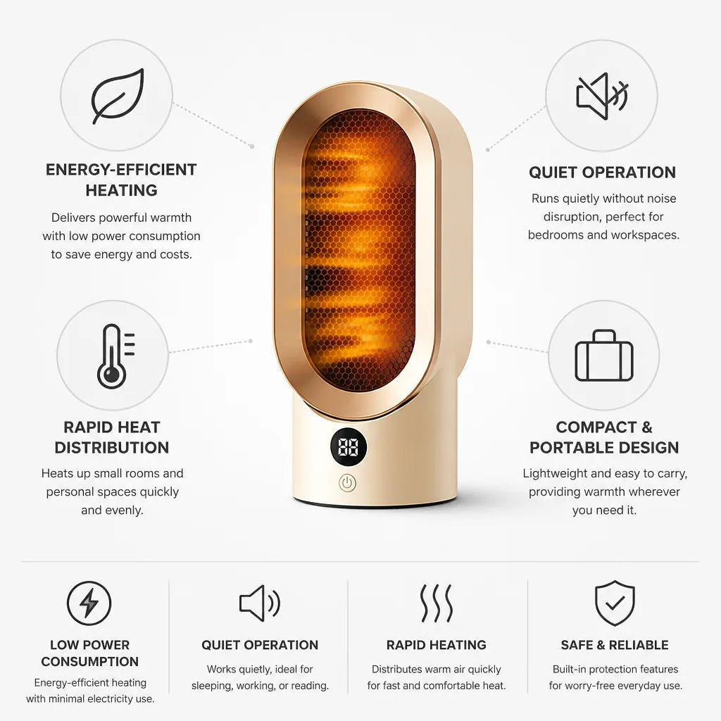 Portable Space Heater Energy-Efficient Quiet