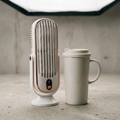 Portable Tower Fan Dual Motor 720° Rotation