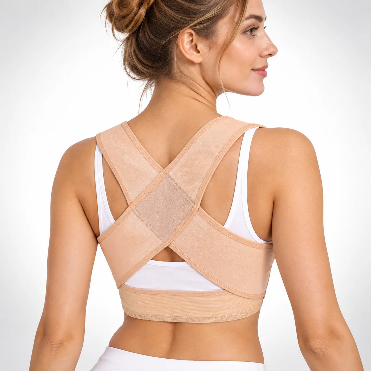 Posture Brace X-Shaped Back Adjustable Hook-and-Eye Closure