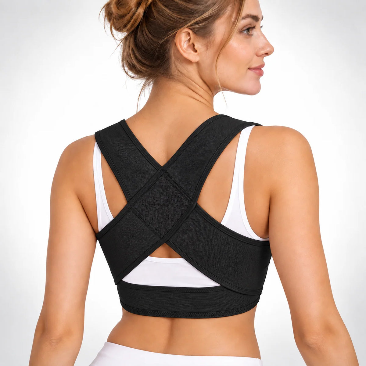 Posture Brace X-Shaped Back Adjustable Hook-and-Eye Closure