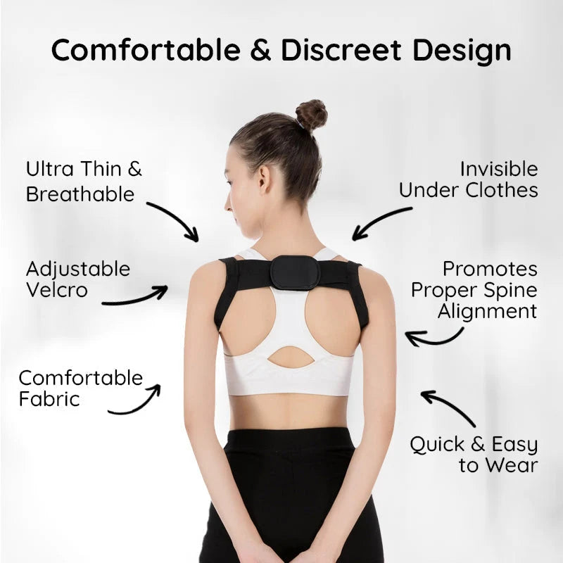 Posture Corrector Adjustable Breathable Under-Clothing Design