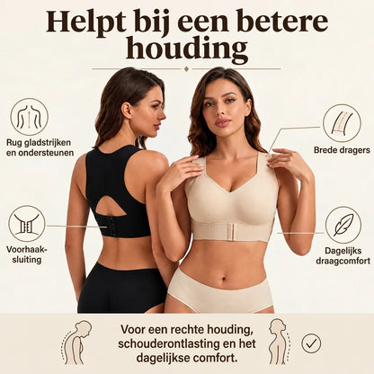 Posture Support Bra X-Back Design Front Hook Closure