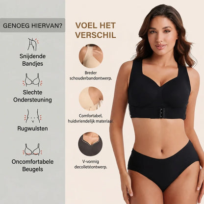 Posture Support Bra X-Back Design Front Hook Closure