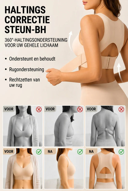 Posture Support Bra X-Back Design Front Hook Closure
