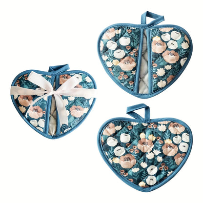 Pot Holder Set Heat Resistant Heart Shaped 2 Pieces