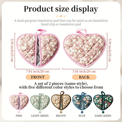 Pot Holder Set Heat Resistant Heart Shaped 2 Pieces