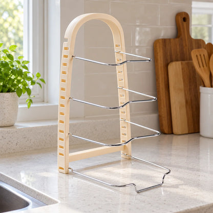 Pot Lid Rack Metal Wire 4-Slot Vertical Freestanding Storage