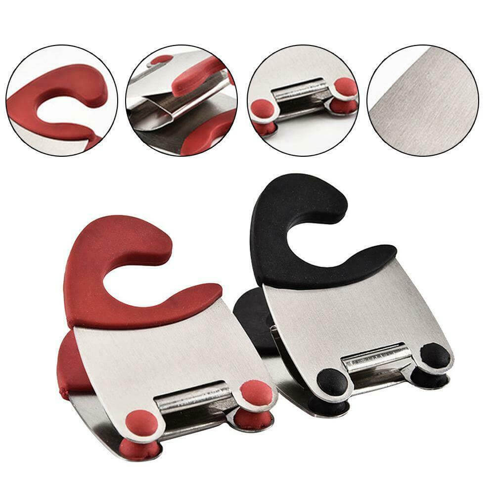 Pot Side Spoon Holder Clip-On Drip-Back Design Heat-Resistant Silicone Grip