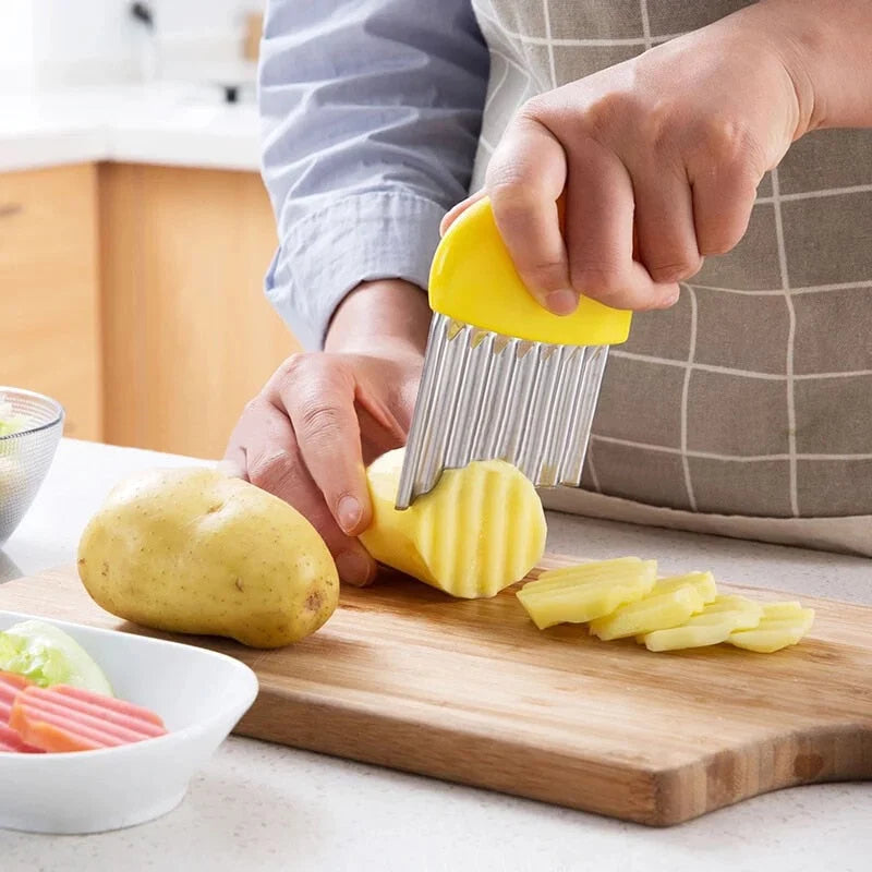 Potato Slicer Stainless Steel Manual Crinkle Cut