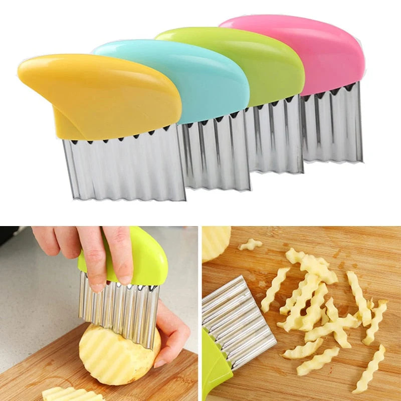 Potato Slicer Stainless Steel Manual Crinkle Cut