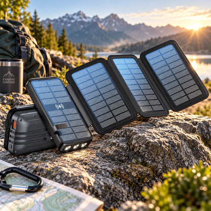 Power Bank 20,000 mAh Wireless & Solar Shock-Resistant Case
