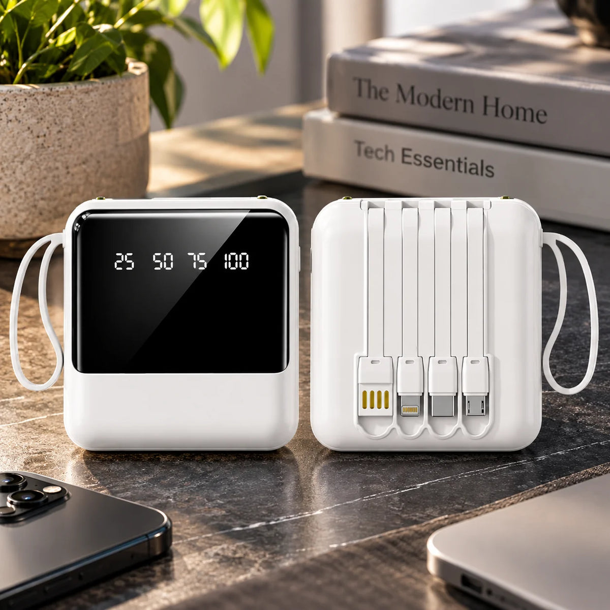 Power Bank Built-In Cables LED Display Multiple Capacities