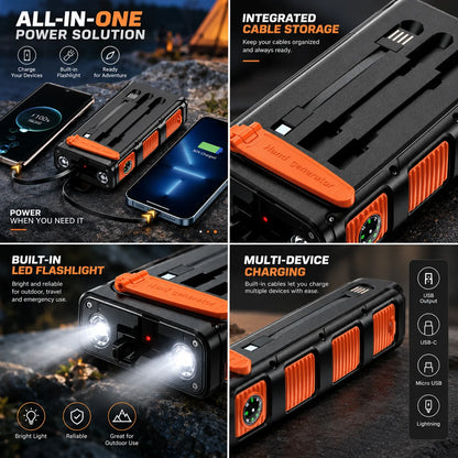 Power Bank Hand Crank Multiple USB 30000 mAh