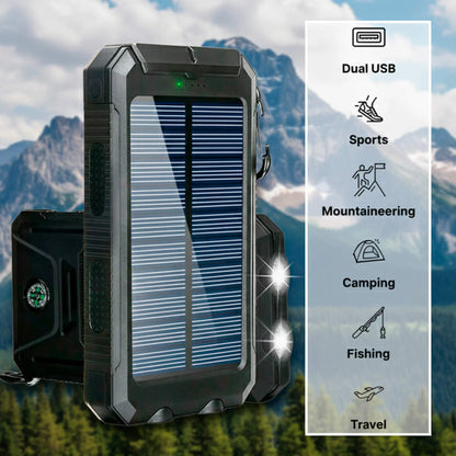 Power Bank Solar High Capacity Dual USB