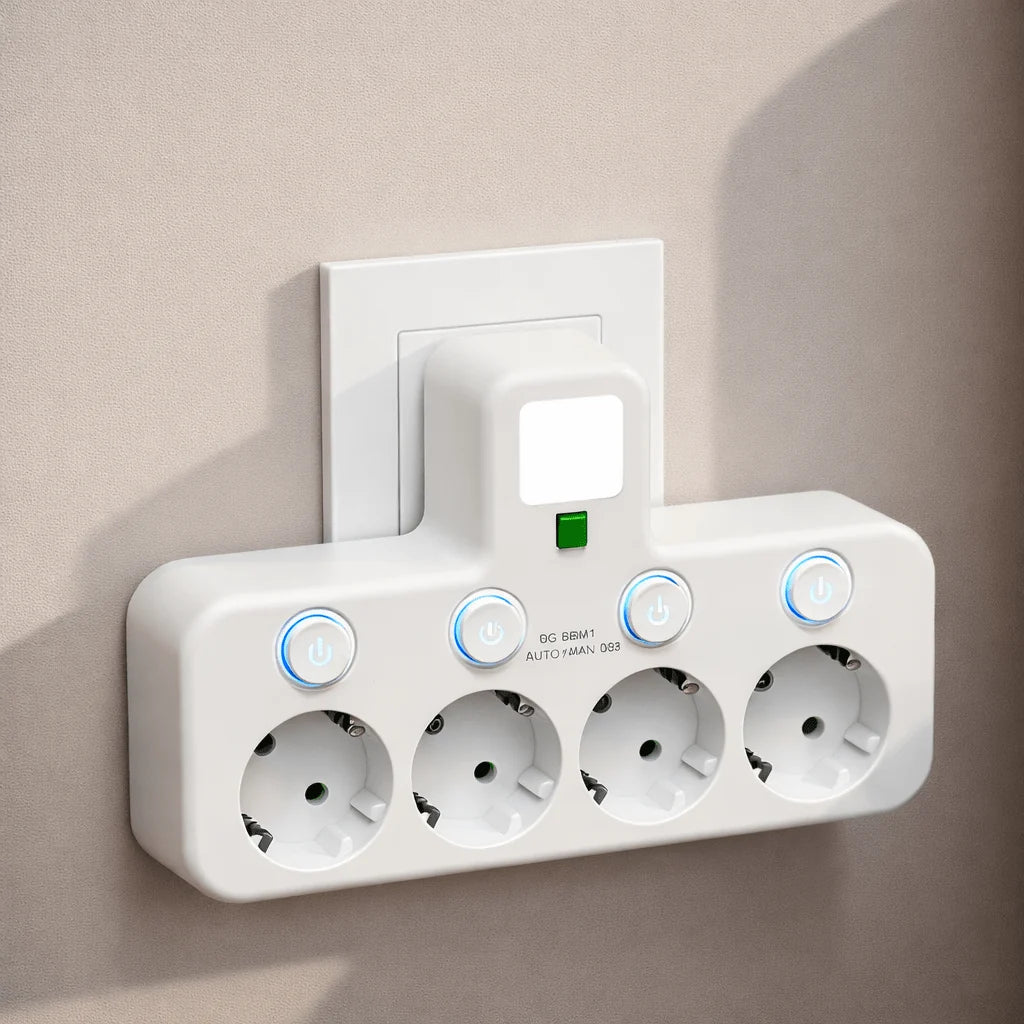 Power Strip 4 Outlets USB Charging Child Safety Lock
