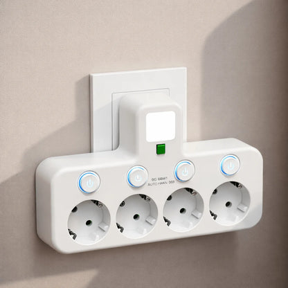 Power Strip 4 Outlets USB Charging Child Safety Lock