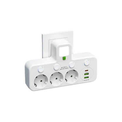 Power Strip 4 Outlets USB Charging Child Safety Lock