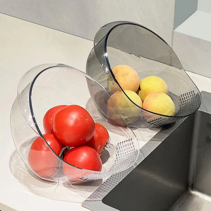 Produce Colander Fine-Mesh Filter Tilted Drainage Base