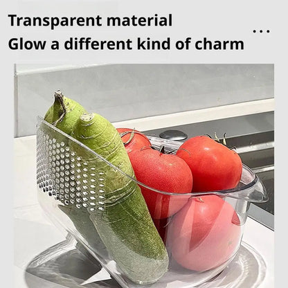 Produce Colander Fine-Mesh Filter Tilted Drainage Base