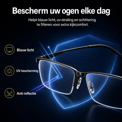 Progressive Glasses Light-Adaptive UV & Blue Light Titanium Frame