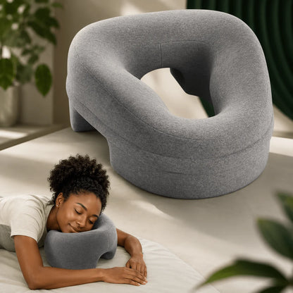 Prone Face Pillow Memory Foam Round Opening Removable Cover