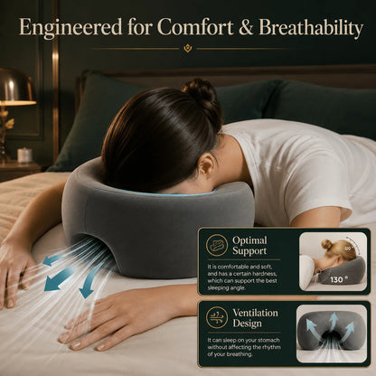 Prone Face Pillow Memory Foam Round Opening Removable Cover