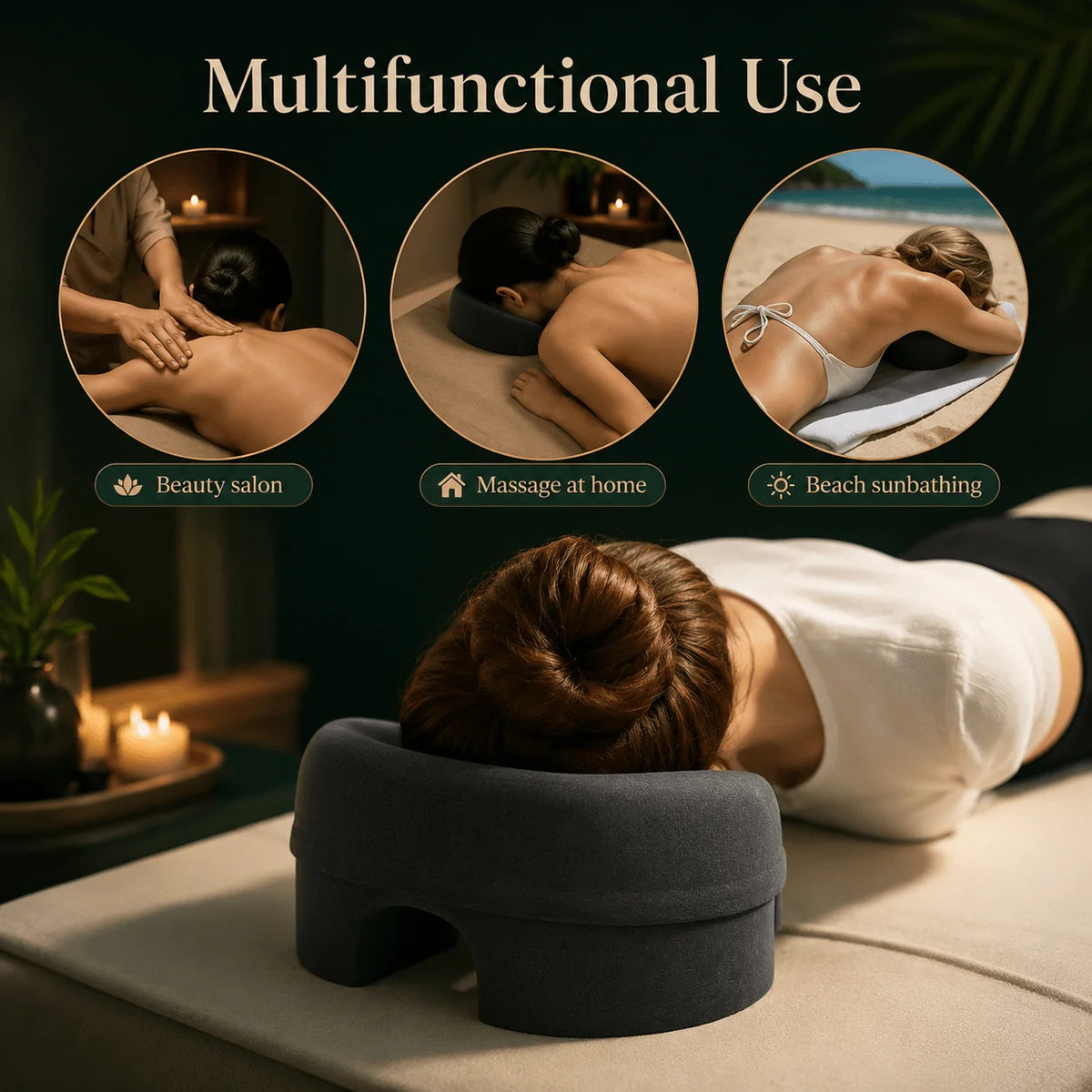 Prone Face Pillow Memory Foam Round Opening Removable Cover