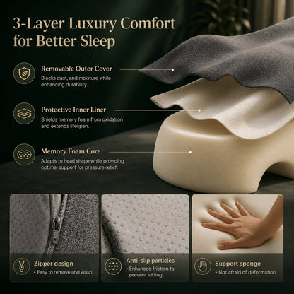 Prone Face Pillow Memory Foam Round Opening Removable Cover